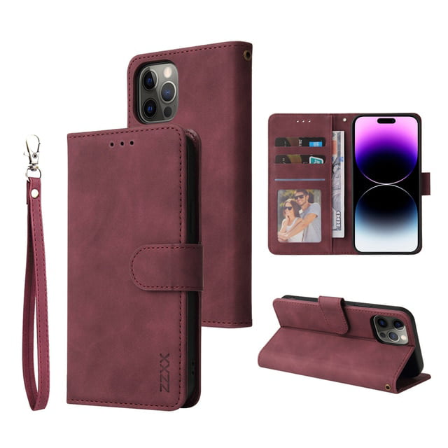 classic high quality leather wallet card slot case For iPhone 11 12 13 14  15 Pro Max XR XS Max 6 7 8 Plus
