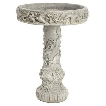 Solid Rock Stoneworks Hummingbird Birdbath- 27" Tall- PreAged