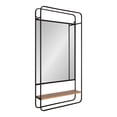 thumbnail image 1 of Kate and Laurel Webber Wall Mirror with Shelf, Rustic Brown/Gray 19x36, 1 of 6