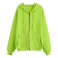 thumbnail image 4 of vigerkar Womens Zip Up Hoodies Long Sleeve Oversized Sweatshirts Y2K Jacket Pockets Fashion Clothes (Light Green, S), 4 of 4