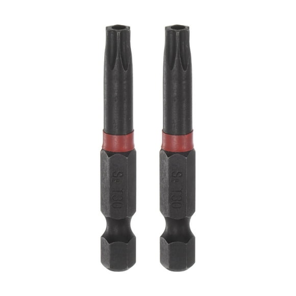Unique Bargains T30 Magnetic Security Impact Torx Screwdriver Bit 1/4' Hex Shank 2' Length, 2 Pack