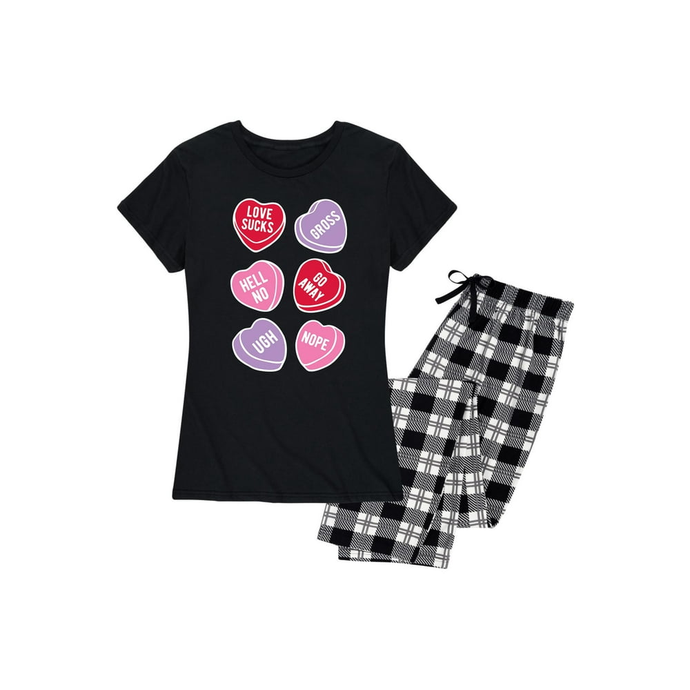 Nap Chat Conversation Hearts Anti Valentines Women's Pajama Set