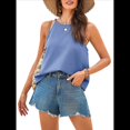 thumbnail image 1 of Camisola de Verano con Cuello Halter y Espalda Descubierta para Mujer, Estilo Y2K, para Salir, Playa Azul Vaquero L, 1 of 10