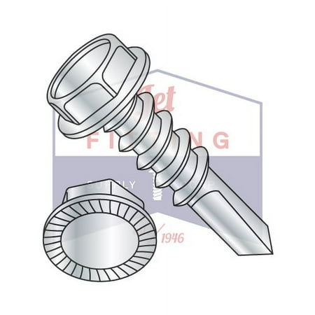 

5/16-12 x 3/4 Self-Drilling Screws | Serrated Hex Washers Head Unslotted | #4 Drill Pt | Steel | Zinc (Quantity: 1200)