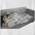 thumbnail image 6 of Aster Soft Flannel Fleece Throw Blanket, Botanical Herbs Blossoms Leaves Shabby Plants Growth of Mother Nature Illustration, Cozy Plush for Indoor and Outdoor Use, 50" x 60", Multicolor, by Ambesonne, 6 of 6