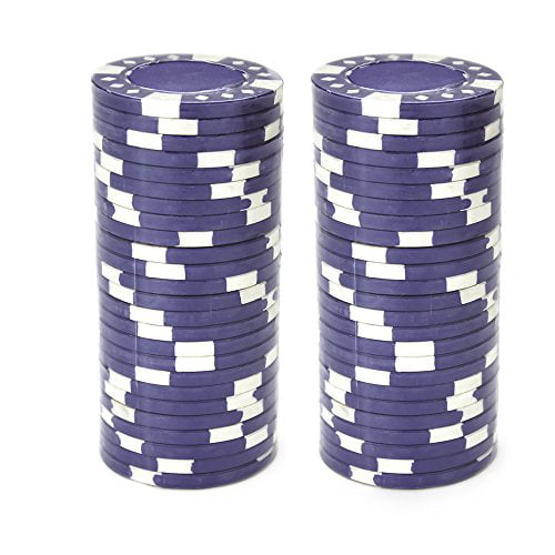 100 Purple Suited 11.5g Clay Poker Chips New 
