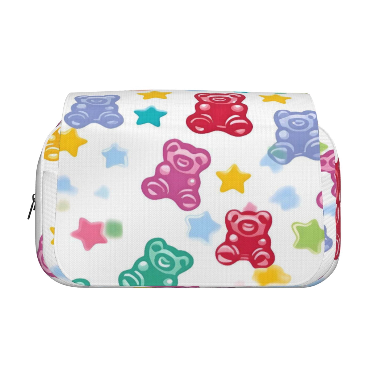 Large-Capacity Flip-Top Double-Layer Pencil Case, Multi-Functional Pocket Pen Case, Durable Stationery Organizer Little Bear Gummy Bears