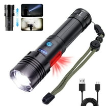 Onekawa LED Flashlights,USB Rechargeable Waterproof Flashlight for Hiking Camping Outdoor Sport (Battery Included),Black