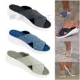 thumbnail image 2 of Large Size Bottom Slope With Fish Mouth Flying Woven Cross Sandals, 2 of 6