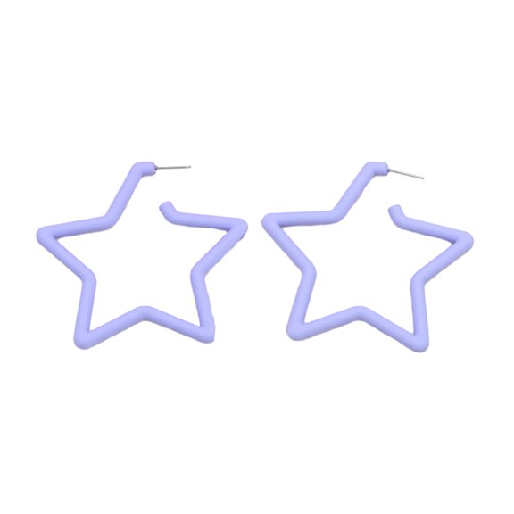 HUANLEDASH 1 Pair Exaggerated Hollow Star Shape Ear Studs Candy Color Acrylic Stud Earrings Fashion Jewelry Accessories Gift