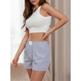 thumbnail image 6 of Elippeo Women Striped Shorts  Elastic Waist Summer Casual Shorts Streetwear for Daily Date, 6 of 8