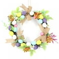 thumbnail image 4 of Easter Wreath for Front Door,12 Inch Artificial Easter Egg Wreath with Mixed Flowers,Burlap and Eggs,Spring Easter Door Wreaths for Wall Easter Decortiaons, 4 of 7