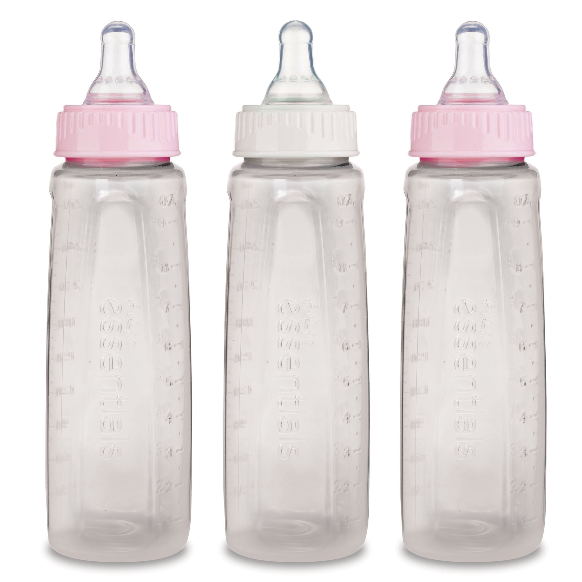 First Essentials by NUK Clear View® Bottle, 9 oz., Medium Flow, 3-Pack, Colors May Vary