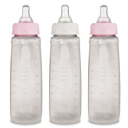 First Essentials by NUK Clear View® Bottle, 9 oz., Medium Flow, 3-Pack, Colors May Vary