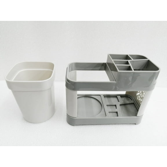 Toothbrush Toothpaste Stand Holder Bathroom Storage with Single Cup White