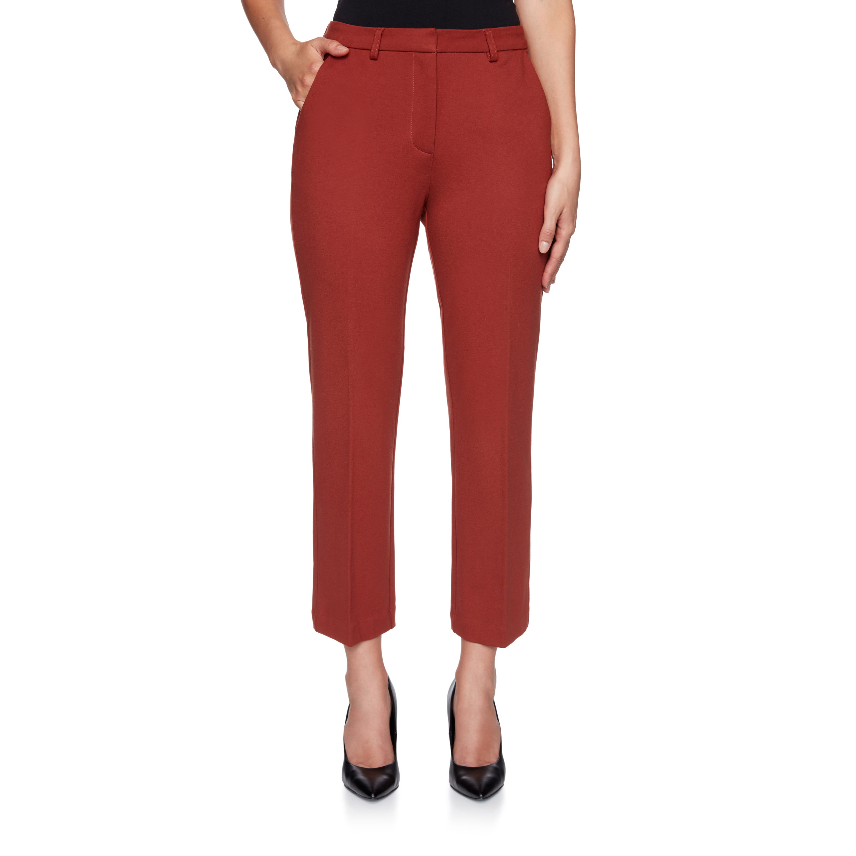 Ruby Rd. - Ruby Rd. Womens Fly Front Stretch Ponte Ankle Pant - Walmart ...