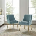 thumbnail image 2 of Side Dining Chair, Set of 2, Velvet, Metal Steel, Light Blue, Modern Contemporary Urban Design, Kitchen Room Cafe Bistro Restaurant Hospitality, 2 of 4