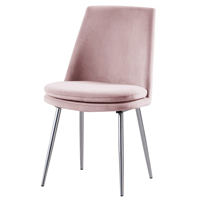 Best Master Sandler Pink Velvet Upholstered Side Chairs (Set of 2)