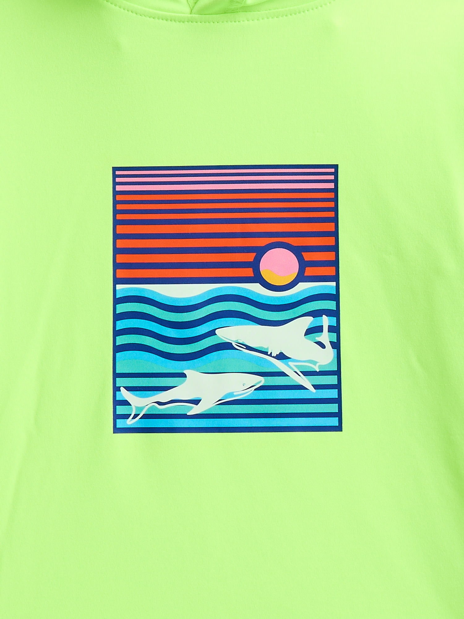 Wonder Nation Boys Hooded Rash Guard with Long Sleeves, Sizes 4-18 & Husky