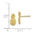 thumbnail image 2 of 14k Yellow Gold Polished and Textured Pineapple Post Earrings 12x6mm Wide Stud Earring for Women, 2 of 2