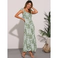 thumbnail image 4 of DARING DIVA Summer Spaghetti Strap Beach Printed Maxi Dress XS Green, 4 of 6