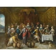 thumbnail image 2 of Frans Francken the Younger 18x15 Black Ornate Wood Framed Double Matted Museum Art Print Titled - The Marriage Feast at Cana, 2 of 5