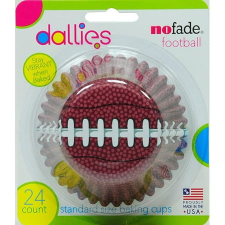 (4 Pack) Dallies NoFade Cupcake Liner Football 24 Count