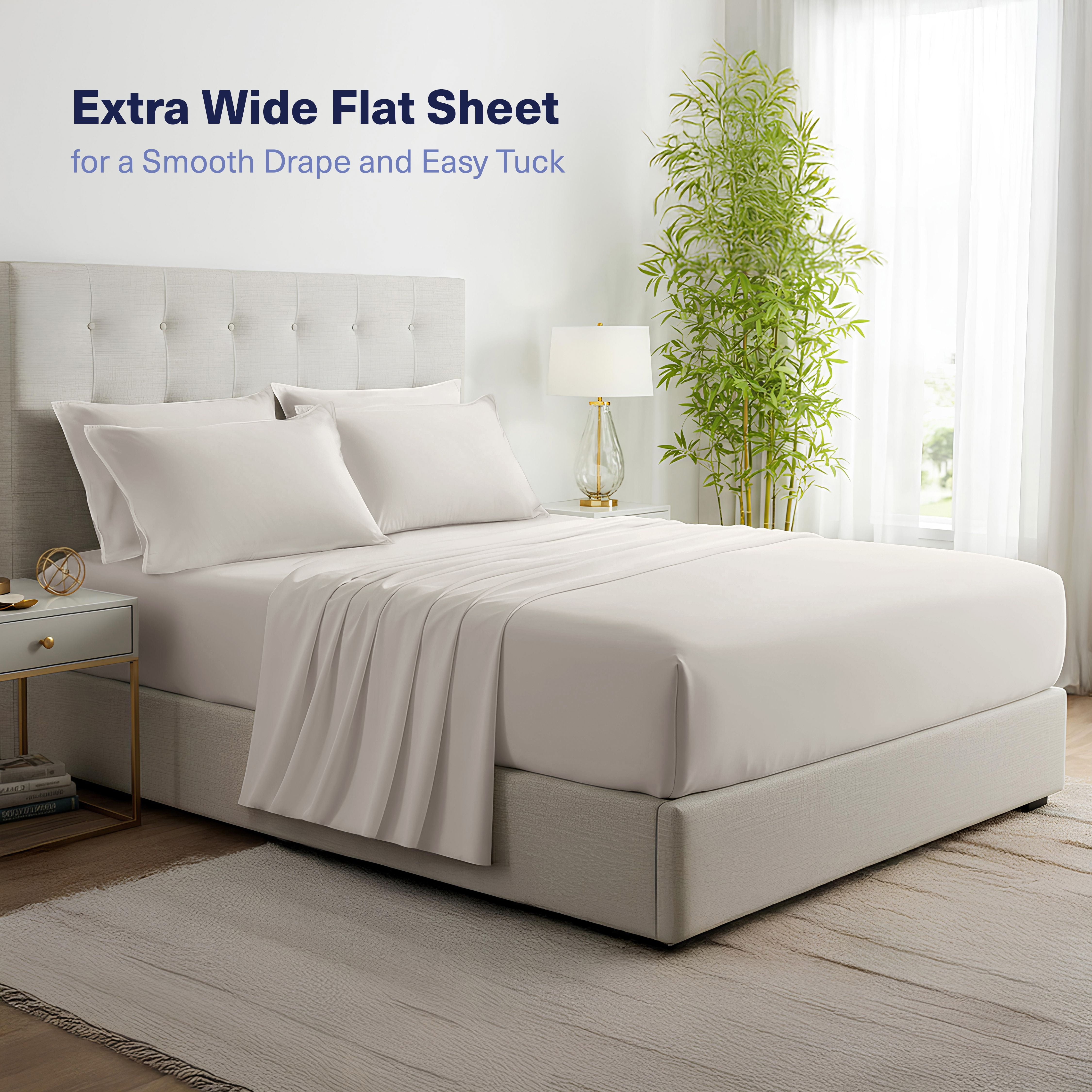 Kickoff Viscose Bamboo Sheets California King Size 4-pc 100% Organic Bamboo Viscose Bed Cooling Sheets Cal King Set Cool Bedding for hot sleepers sheet, Flat, Fitted, Pillowcases (Dove Grey, CK)