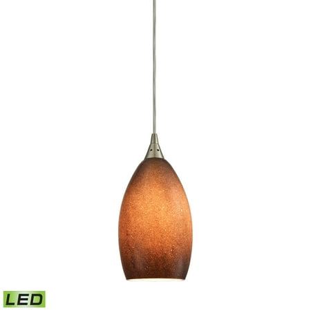 Earth 1 Light LED Pendant In Satin Nickel And Sand (Best Way To Sand Glass)