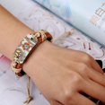 thumbnail image 2 of Accesorios populares: pulsera de piel de vaca tejida con cuerda de cáñamo, pulsera de cuero con estampado en caliente de estilo retro y logotipo de la paz., 2 of 5