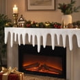 thumbnail image 4 of Christmas Fireplace Mantel Scarf, 120 X 36 Cm Faux Snow Icicle Ruffled Mantel Cover Winter Holiday Decor Xmas Fireplace for Cozy Home, 4 of 7