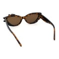 thumbnail image 7 of Womens Cat Eye Asymmetrical Rock Candy Crystal Runway Plastic Sunglasses Tortoise - Brown, 7 of 7