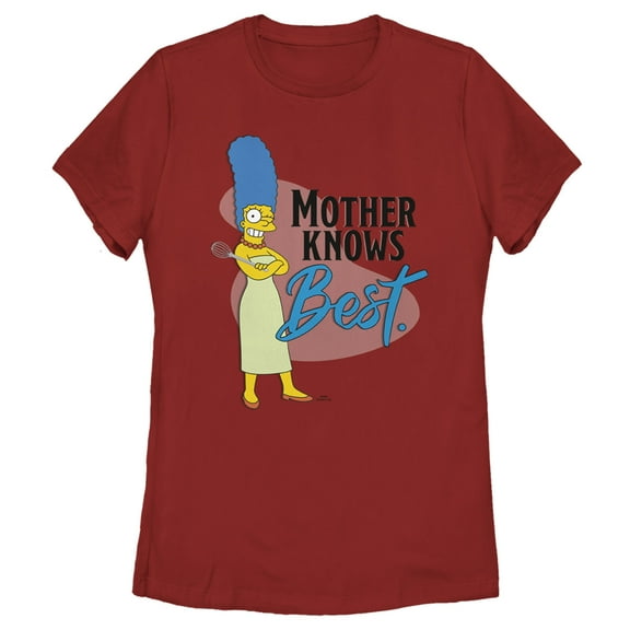 Women's The Simpsons Marge Mother Knows Best Graphic Tee Red Large