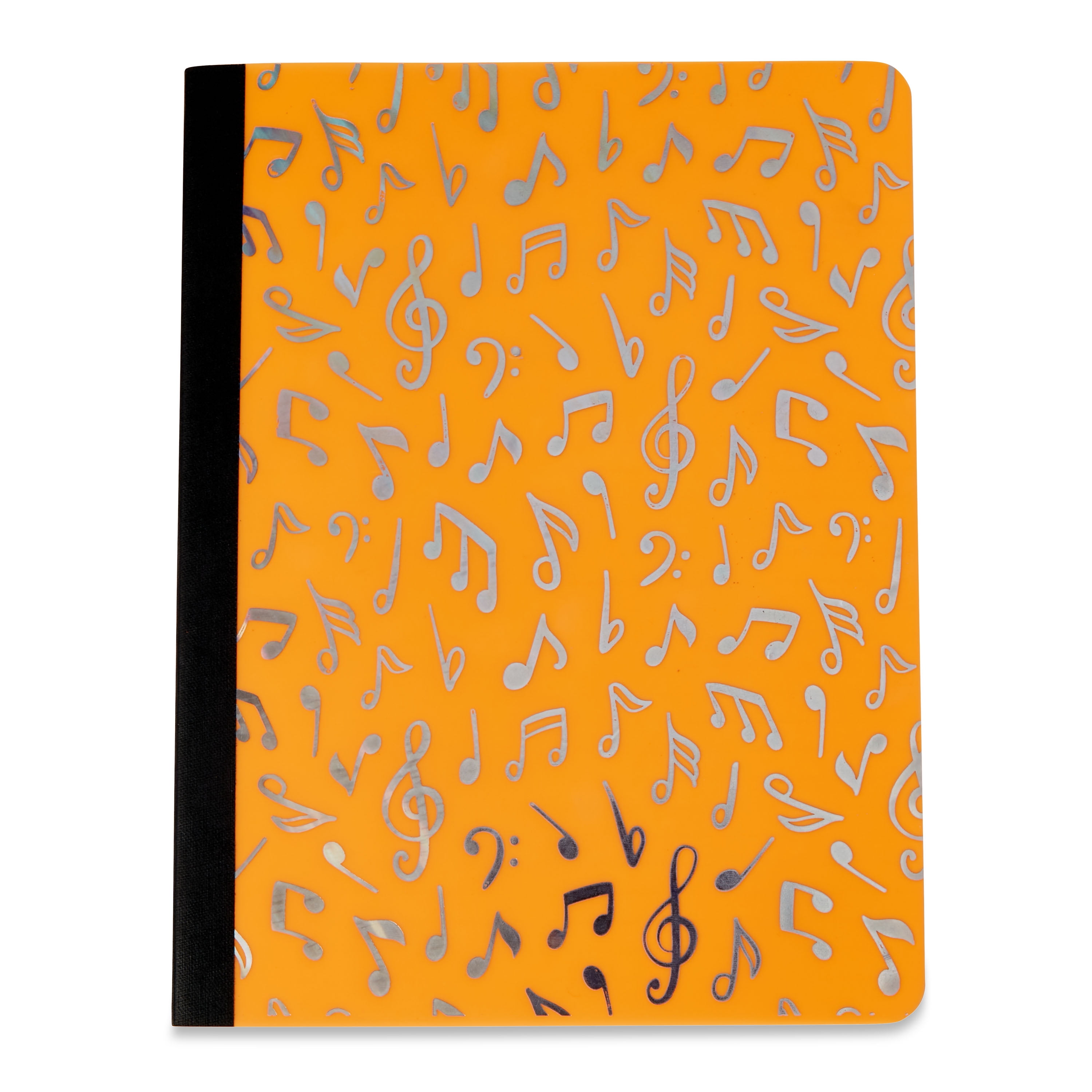 Pen+Gear Poly Composition Book, Orange with Foil Music Notes