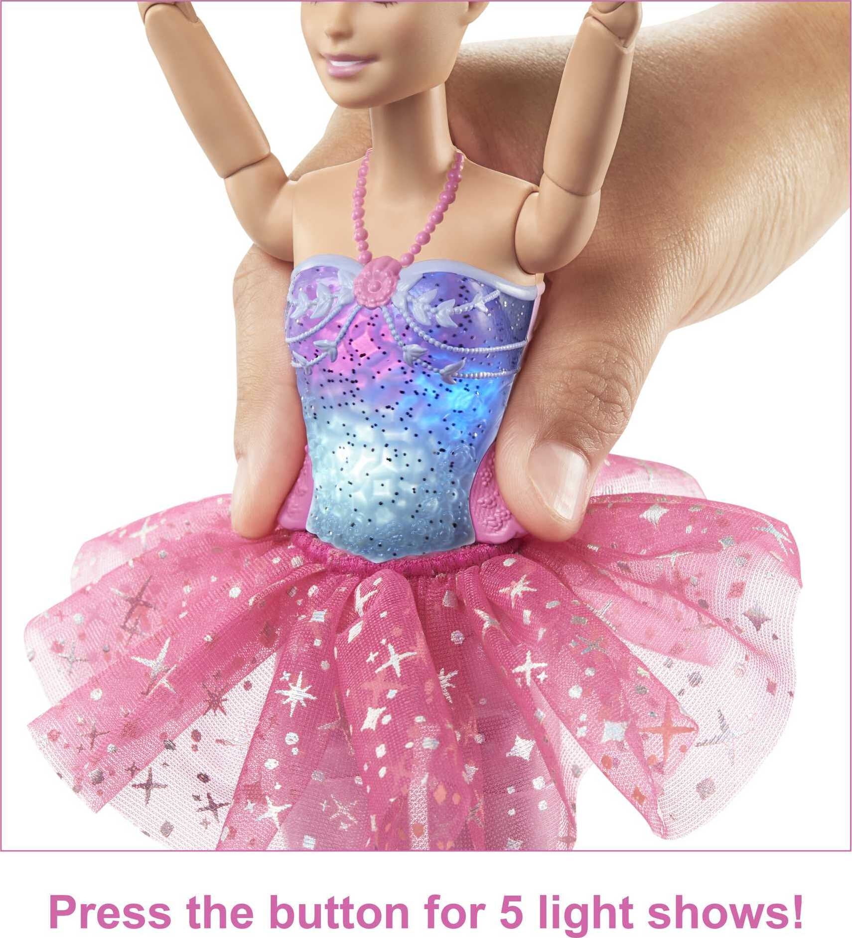 Barbie Dreamtopia Twinkle Lights Ballerina Doll, 11.7 in Blonde with  Light-up Feature, Tiara & Tutu
