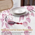 thumbnail image 4 of Pink Leaf Round Tablecloth 60 inches Eucalyptus Leaves Spring Plant Farmhouses Waterproof Oil-Proof Table Cloth Round Table Cover for Holiday Party Picnic Dinner Decor Indoor and Outdoor Use, 4 of 9