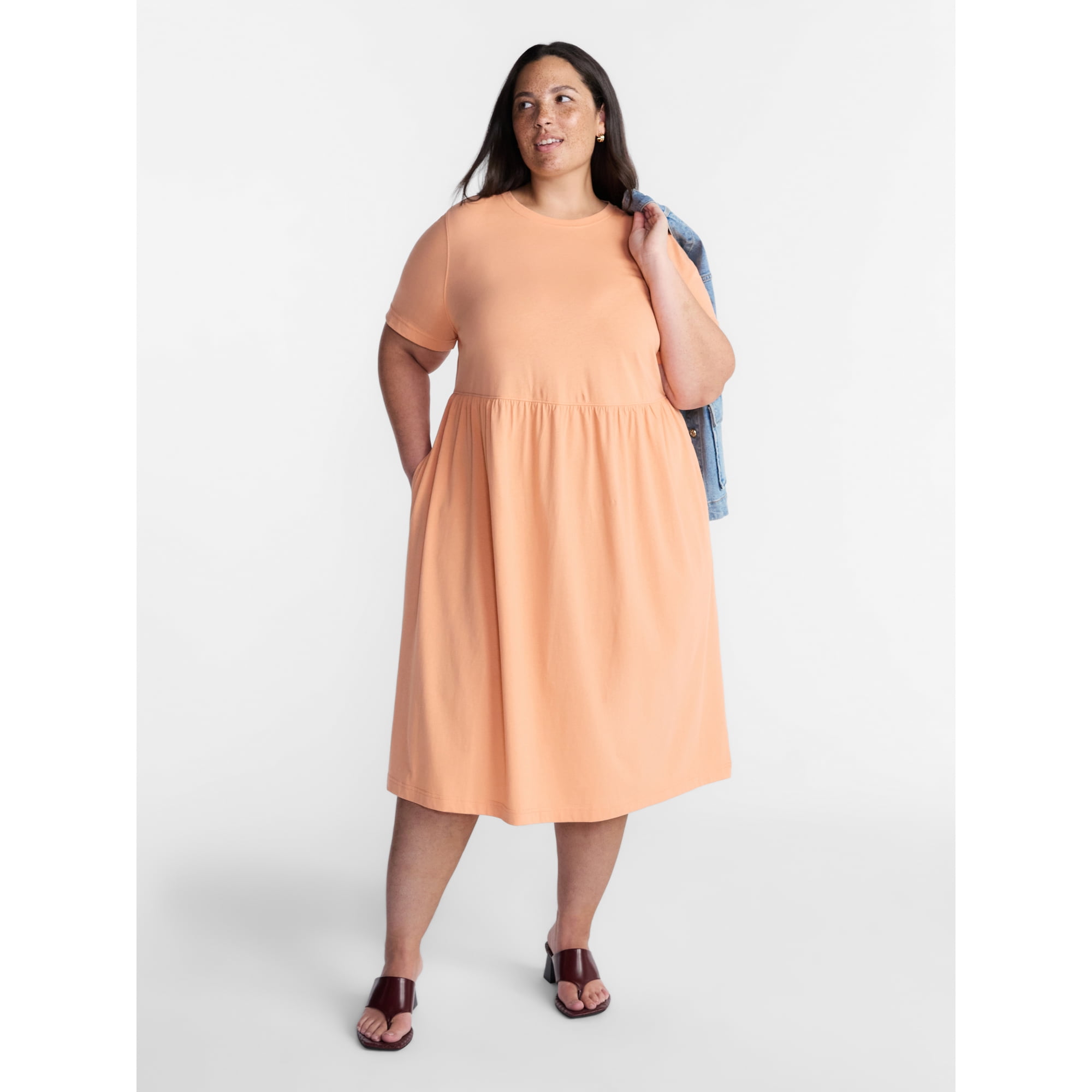 Terra & Sky Women’s Plus Babydoll Dress, Sizes 0X-5X