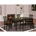thumbnail image 5 of East West Furniture LYCA6-CAP-W 6 Piece Dining Room Table With Bench-Dining Room Table With Leaf and 4 Dining Chairs Plus Bench, 5 of 5