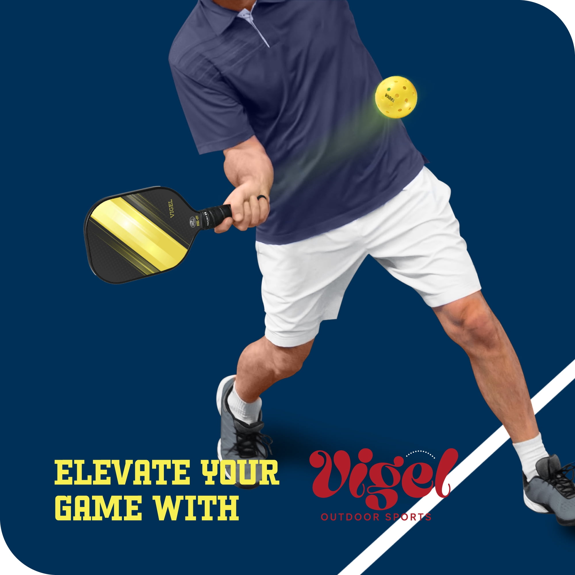 Vigel Pickleball Paddle Set - USA Pickleball Approved Pickleball Rackets - Honeycomb Core with Multilayer Fiberglass Surface