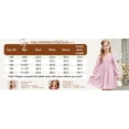 thumbnail image 3 of Arshiner Girls A-Line Dress Long Sleeve Smocked Skater Fall Winter Elegant Dress with Pockets, 3 of 4