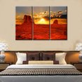 thumbnail image 5 of TISHIRON 3PCS Framed Canvas Wall Art Set,60"x40" Monument Valley Tribal Park At Sunrise Canvas Art Decor, 5 of 7