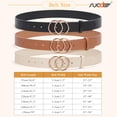 thumbnail image 5 of SUOSDEY Belt for Women Leather Waist Belt for Jeans Dress Pants with Double Ring 3 Pack, 5 of 7
