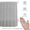 thumbnail image 2 of Vintage Linen 54x78 Inches Waterproof Shower Curtain, Pastoral Grey Linen Texture Farmhouse Bath Curtain Set with 12 Hooks Washable Shower Curtains for Bathroom Bathtub Decor, 2 of 9