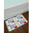 thumbnail image 2 of Geometric Bath Mat, Abstract Pattern in the Style of Suprematism Art Quadratic Striped Grid Design, Plush Bathroom Decor Mat with Non Slip Backing, 29.5" X 17.5", Multicolor, by Ambesonne, 2 of 2