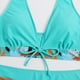 thumbnail image 4 of Bañador cómodo con almohadilla en el pecho sin aros para mujer, traje de baño dividido de talle alto con escote en V profundo OAVQHLG3B Store  lin121212, 4 of 4