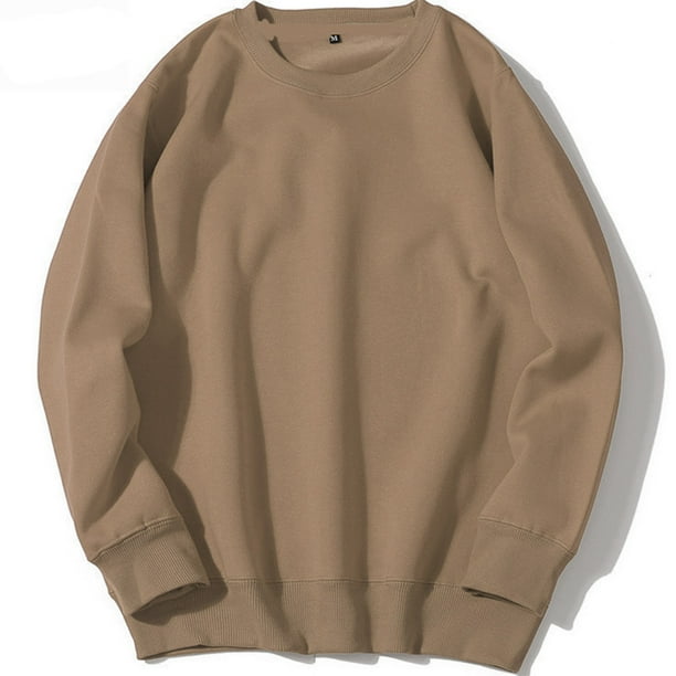 pstuiky Camisas de manga larga de invierno para hombre, Sudadera deportiva de cuello redondo y manga larga con capucha lisa para hombre Tops de hombre xxxl