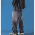 thumbnail image 5 of Jeans Homme Imprimé Délavé Trous Pantalon Décontracté Homme Jeans Gris P, 5 of 5