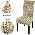 thumbnail image 4 of Dining Chair Slipcover Chair Cover Set of 6 Boho Square Stripe Stretch Chair Covers for Kitchen Home or Party, 4 of 4
