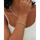 thumbnail image 2 of 14k Gold Plated 3mm Cubic Zirconia Classic Tennis Bracelet | Gold Bracelets For Women | Size 6.5-7.5 Inch, 2 of 4