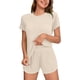 thumbnail image 1 of Pajama de Mujer Conjunto de Pantalones Cortos Pascua Impresa Manga Corta con Pantalones Cortos de Bolsillo Ropa de Dormir, Pantalones de Pijama de Mujer con Bolsillos, 1 of 9